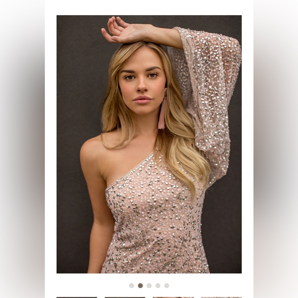 Joyfolie Caterina sequin dress in Blush- size XL